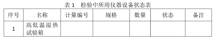 試驗中所用儀器設備見表